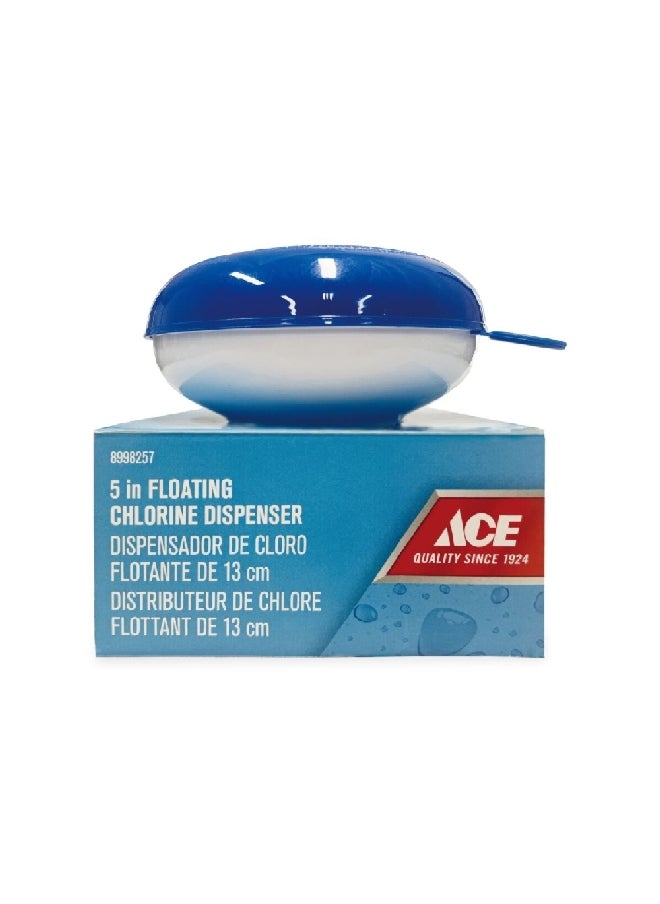 ACE High-Quality and Durable Floating Chlorine Dispenser Blue and White 5 Inch 8998257  - Image 3