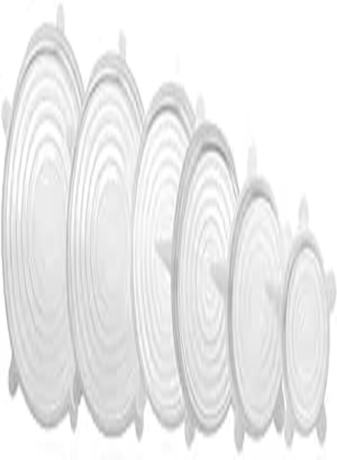 AMERTEER Silicone Stretch Lids 6 Pack, Suction Lid Reusable, Adjustable Multi Sizes Durable Food Storage Covers for Bowls, Cups, Pots, Food Fresh Saver Cover