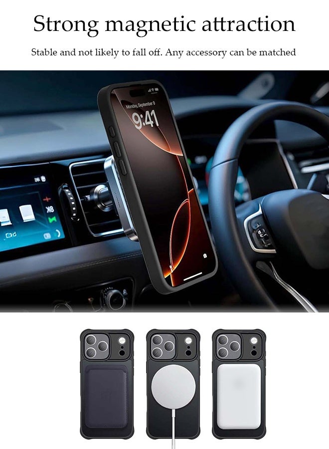 DUNISO Magnetic Phone Case for iPhone 17 Pro Max Translucent Anti-Slip and Drop-Proof Rugged Waterproof Case Compatible with MagSafe， Raised Rdges Protect Camera & Screen Ultra Thin Frosted Finish Phone Case for iPhone 17 Pro Max - Image 3