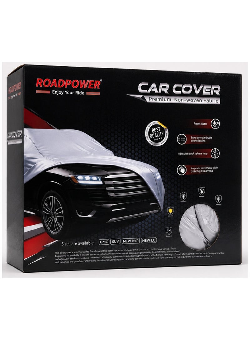 ROADPOWER Premium All-Weather Car Cover with Mirror Pockets for Nissan Patrol (NEW N/P) – Waterproof, Dustproof, UV Protection, Non-Abrasive Fabric, Secure Fit, 212 x 78 x 70 Inches - Image 3