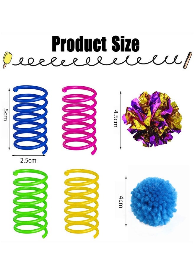 HOOTO 14pcs Colorful Crinkle Balls Cat Toys and Cat Spiral Spring Interactive Toys Kitten Balls with Rustle Sound for Cats Kittens Playing Assorted Color - Image 2