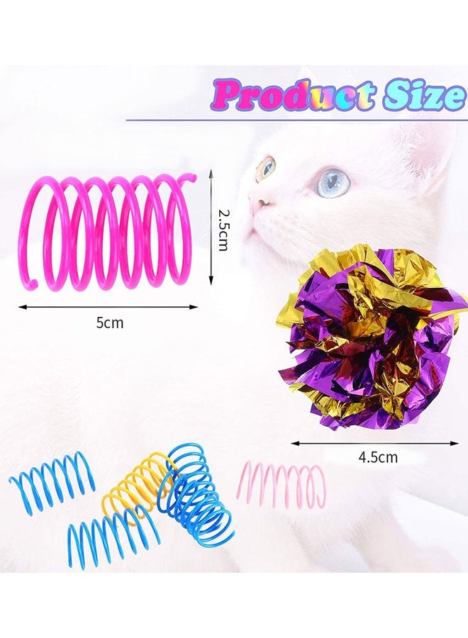 HOOTO 14pcs Colorful Crinkle Balls Cat Toys and Cat Spiral Spring Interactive Toys Kitten Balls with Rustle Sound for Cats Kittens Playing Assorted Color - Image 3