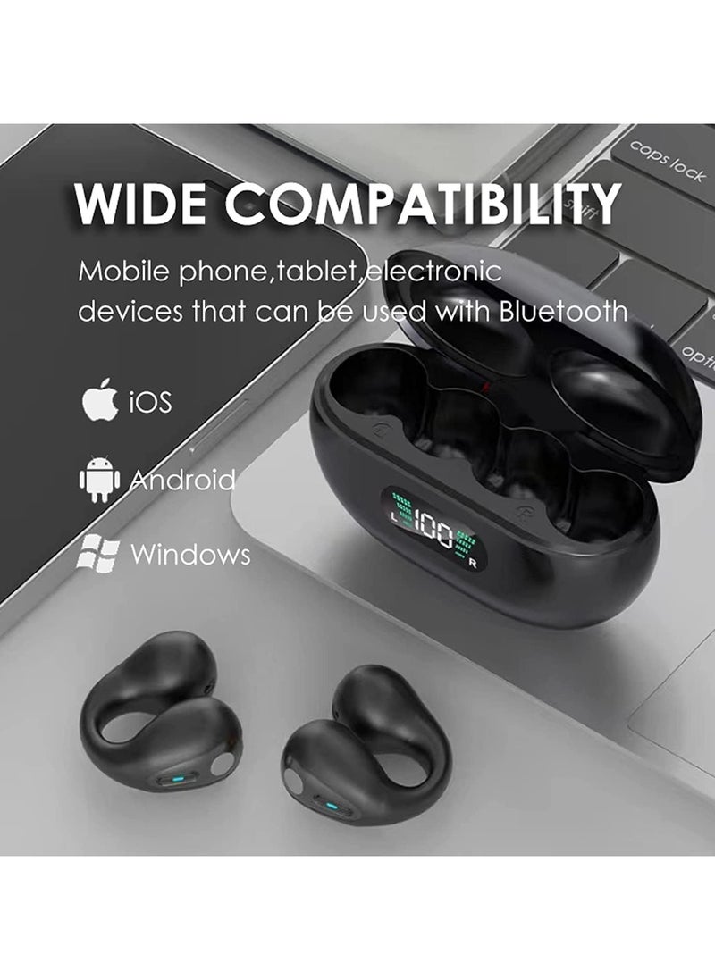 Concretization - Open Ear Bluetooth Earbuds - True Wireless Bluetooth Earbuds - Clip Ear Bluetooth Earphones for Sports, Running, Cycling, Driving - Air Conduction Headset with Bluetooth 5.3 for Android and iPhone - - Image 1