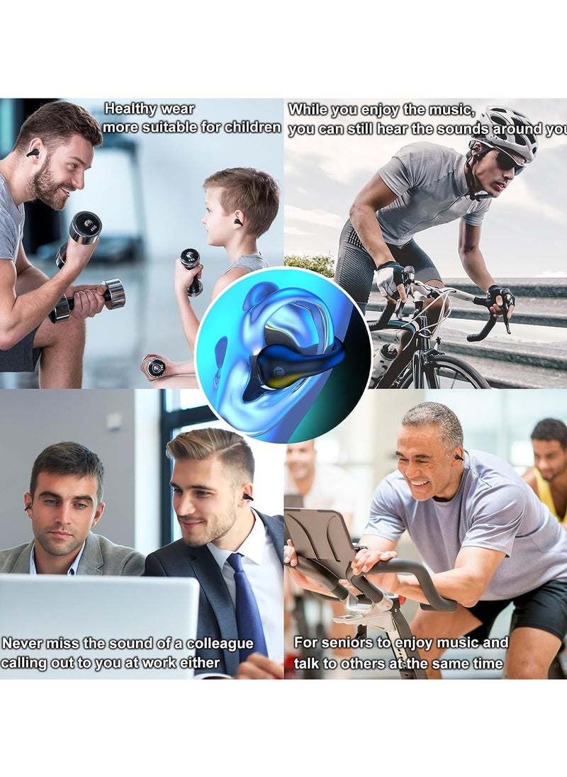Concretization - Open Ear Bluetooth Earbuds - True Wireless Bluetooth Earbuds - Clip Ear Bluetooth Earphones for Sports, Running, Cycling, Driving - Air Conduction Headset with Bluetooth 5.3 for Android and iPhone - - Image 1