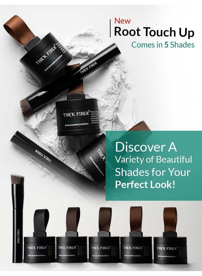 Thick Fiber Root Touch Up Powder,Root Cover Up Hairline Powder For Thin Hair Water&Sweat Resistant Hair Loss Concealer Set With Hair Powder For Thinning Hair Women,Includes Brush(Black),60 Grams - Image 5