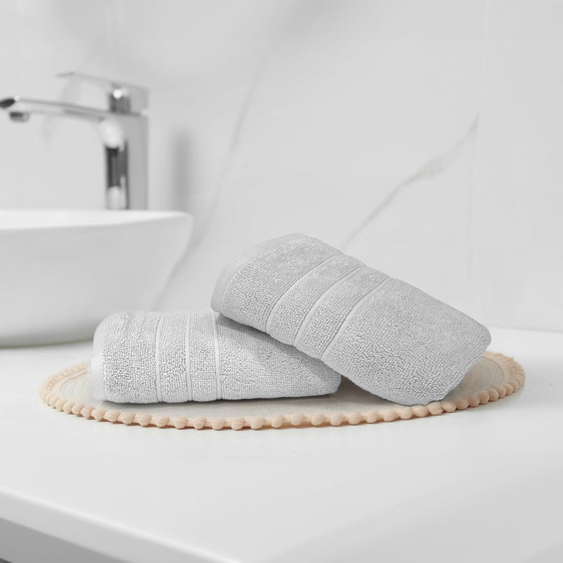 Sassoon Artemis Egyptian 2 Piece Cotton Hand Towel | 40x60 cm | Glacier - Image 1