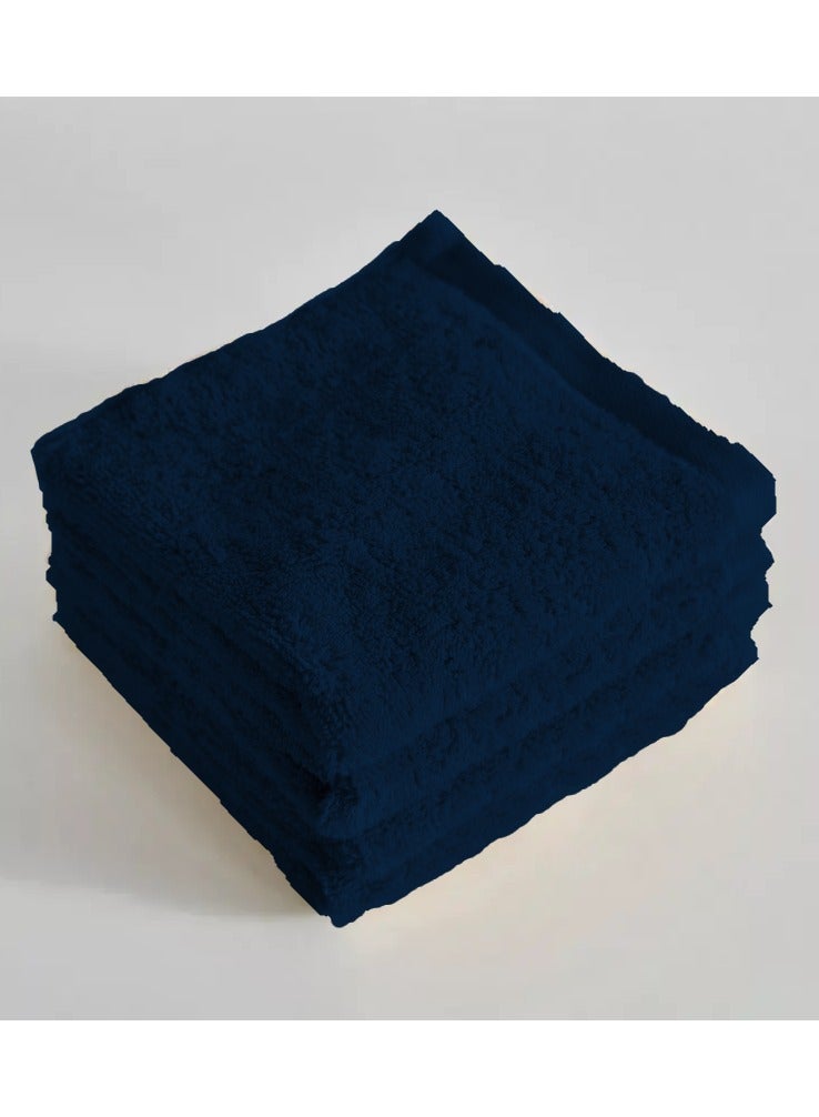MAXQON Pack Of 10 - Face Towel - 100% Cotton Small Size (30x30cm) Highly Absorbent And Super Durable, Color Dark Blue  - Image 2