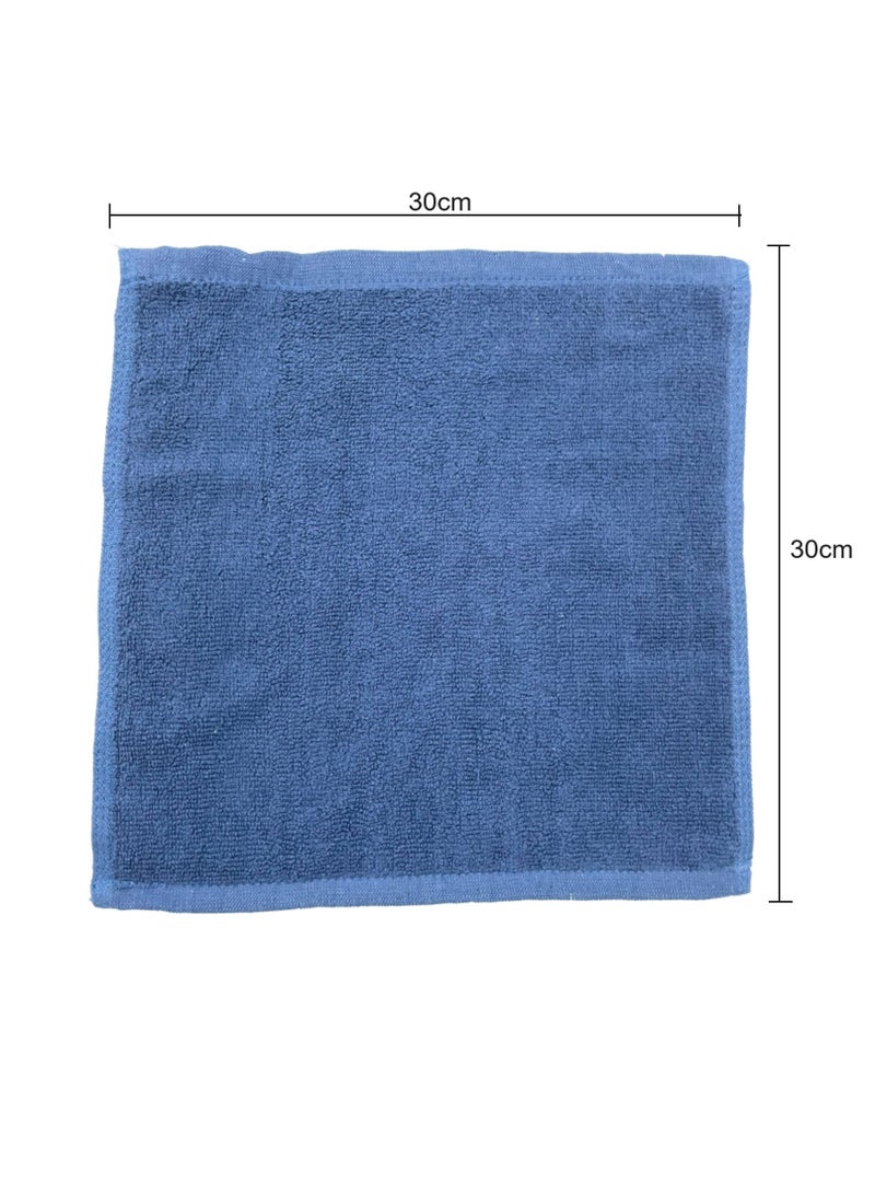 MAXQON Pack Of 10 - Face Towel - 100% Cotton Small Size (30x30cm) Highly Absorbent And Super Durable, Color Dark Blue  - Image 3