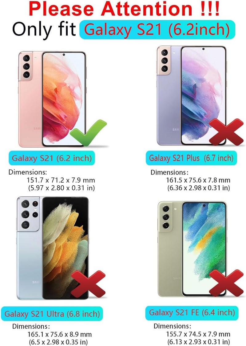 أونولا Phone Case for Samsung Galaxy S21 Case with HD Screen Protector, Heavy Duty Shockproof u0026 Dropproof 3-Layer Cover Phone Case for Galaxy S21 6.2'',PurpleSkyblue - Image 2