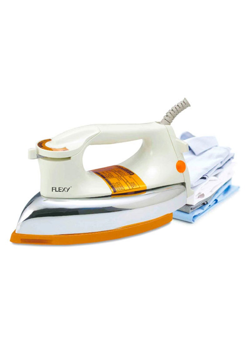 Flexy Automatic Dry Iron: Super Deluxe Heavy Weight Iron Box with Temperature Settings Dial, Auto Shut Off Function, and Teflon Coating - Suitable for All Fabrics - White/Golden (2.5 kg, 1200 W) - Image 2