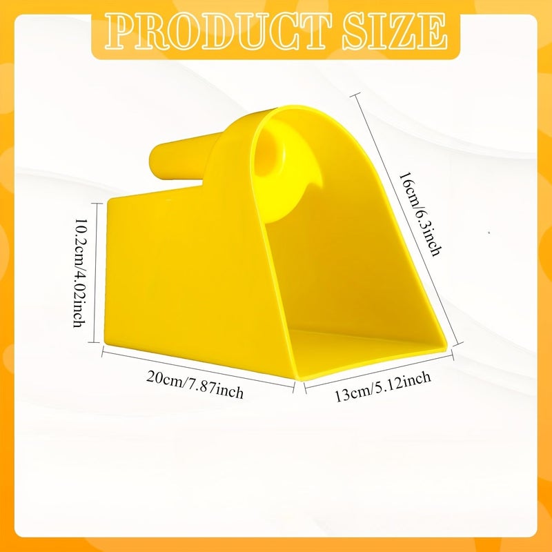 Set Of 3 Durable And Stackable Yellow Plastic Feed Scoops For Barn And Farm Use Ideal For Livestock Feeding And Poultry Care - Image 3