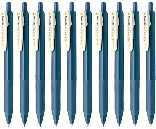 Zebra Technologies Zebra Sarasa Clip 0.5 Retractable Gel Ink Pen, Rubber Grip, 0.5mm, Blue Gray Ink, Value Set of 10 - Image 2
