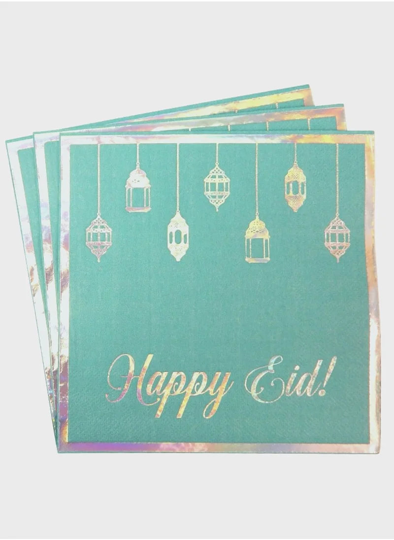 Peacock Supplies Set Of 20 Happy Eid Party Napkins
