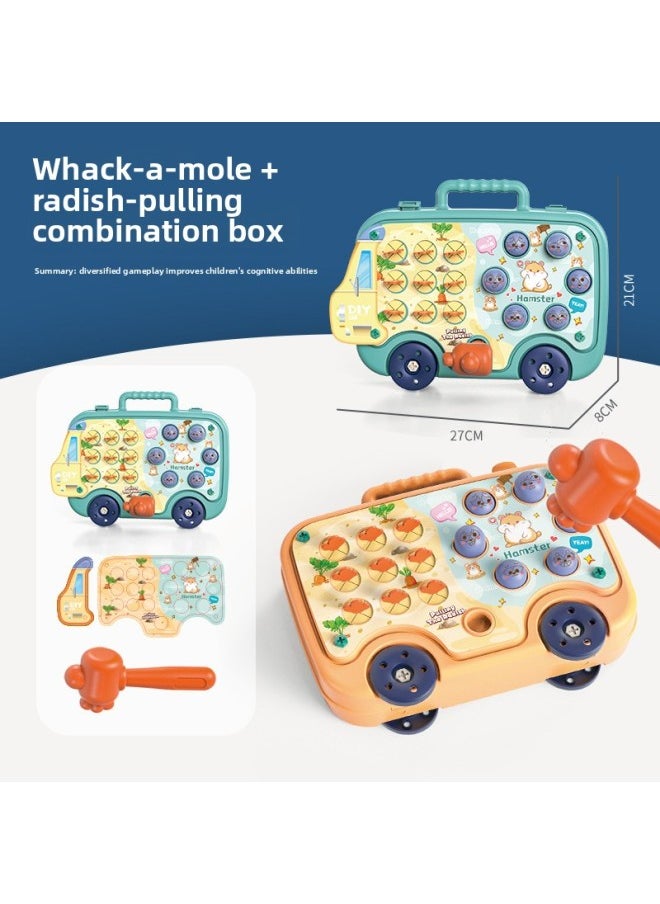 Children's Screw Puzzle Toy Nut Combination Screw Removal Simulation Electric Baby Repair Toolbox Toy-Color:3-in-1 Suitcase [hack-a-mole + Pulling Radish + Tightening Screws]  - Image 1