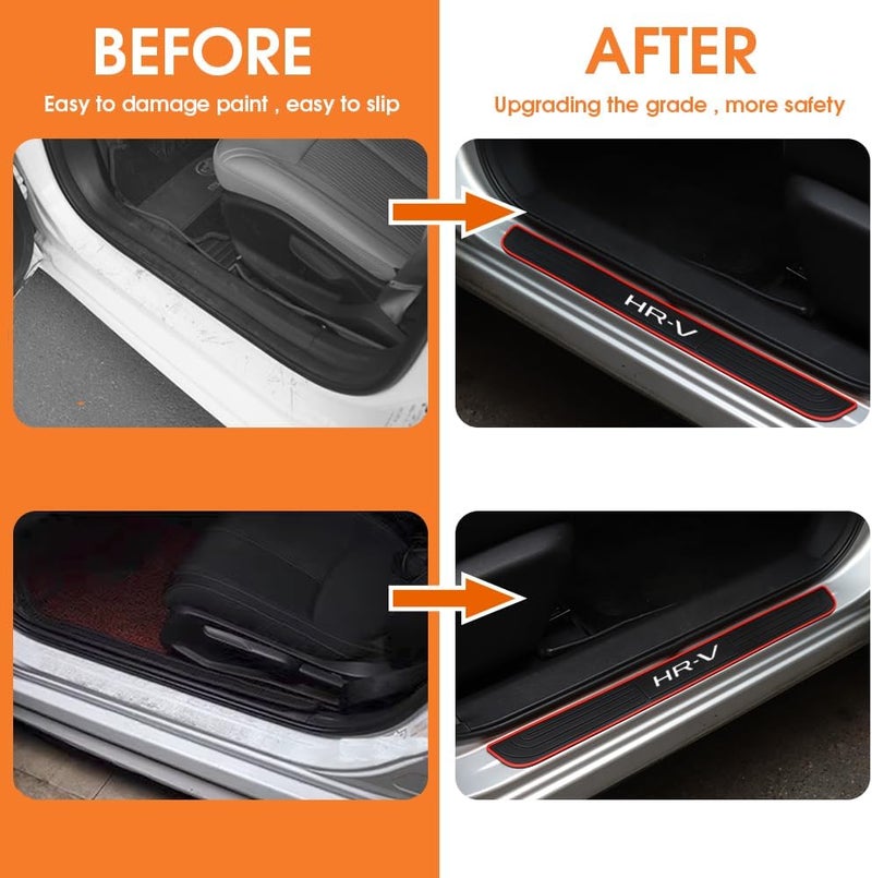 BOYOUS 4PCS PVC Soft Rubber Door Sill Protector Anti-Dirty Scuff Plate Cover Guard Sills Protector Trim,Welcome Pedal Protect for Honda HR-V HRV 2023 2024 2025 2026 - Image 2