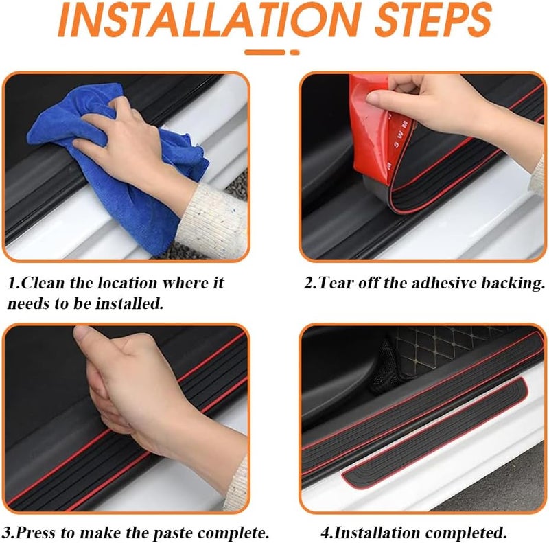 BOYOUS 4PCS PVC Soft Rubber Door Sill Protector Anti-Dirty Scuff Plate Cover Guard Sills Protector Trim,Welcome Pedal Protect for Honda HR-V HRV 2023 2024 2025 2026 - Image 4