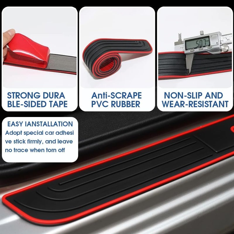 BOYOUS 4PCS PVC Soft Rubber Door Sill Protector Anti-Dirty Scuff Plate Cover Guard Sills Protector Trim,Welcome Pedal Protect for Honda HR-V HRV 2023 2024 2025 2026 - Image 3