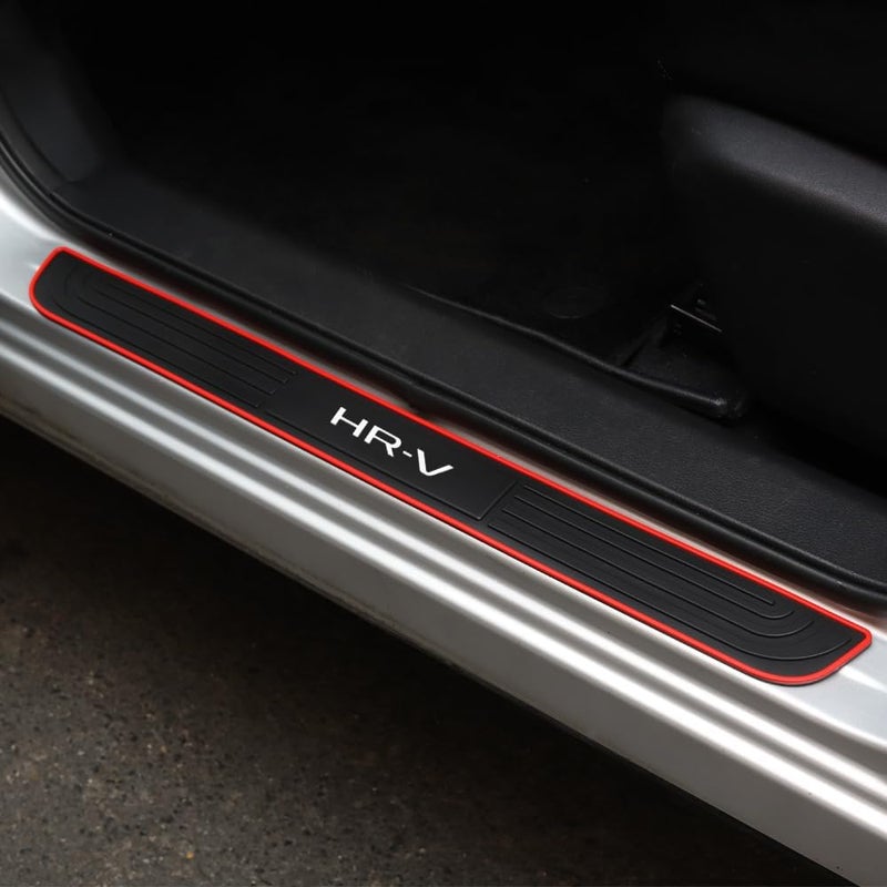 BOYOUS 4PCS PVC Soft Rubber Door Sill Protector Anti-Dirty Scuff Plate Cover Guard Sills Protector Trim,Welcome Pedal Protect for Honda HR-V HRV 2023 2024 2025 2026 - Image 1