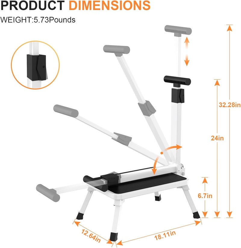 Xtsuen Step Stools for Adults, Foldable Step Stool with Handle for Elderly Seniors Stepping Stool with Non-Slip Step Platform Metal Stool in Kitchen, Bedroom,Bathroom,330 Lbs Capacity(Patent Protection) - Image 3
