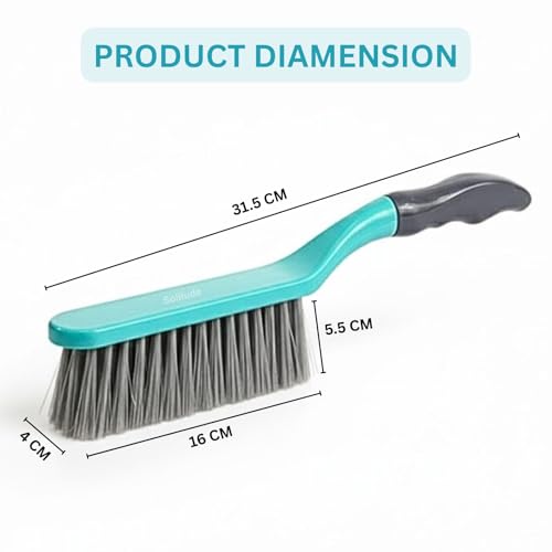 Solitude Long Bristle Dust Remover Brush for Daily General Cleaning Duster | Dusting Brush Ideal for Clothes, Carpet, Car Seat, Bed, Sofa, Curtains, Mats and Household Cleaning - Pack of 1 - Image 3