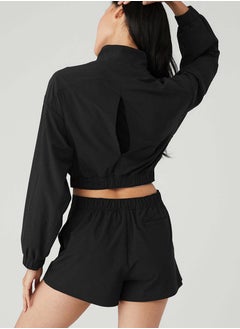 alo aloyoga high waist windproof coat stand collar loose short sun-protective clothing breathable thin outdoor sun protection long sleeve  - Image 2