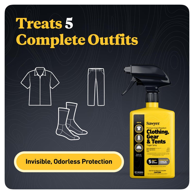 Sawyer Products SP6572 Twin Pack Premium Permethrin Clothing Insect Repellent Trigger Spray, 24 oz,Yellow - Image 2