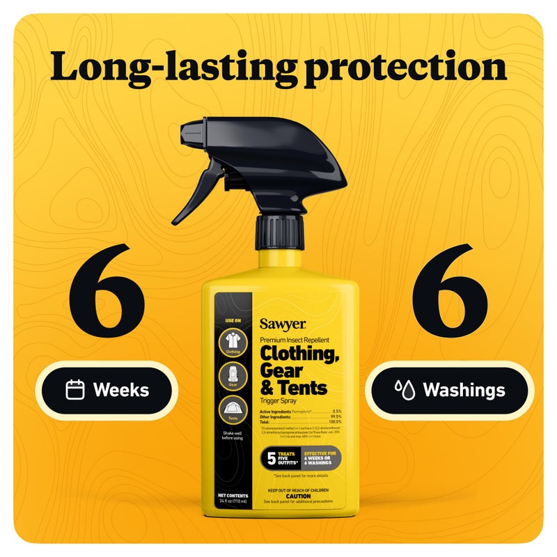 Sawyer Products SP6572 Twin Pack Premium Permethrin Clothing Insect Repellent Trigger Spray, 24 oz,Yellow - Image 4