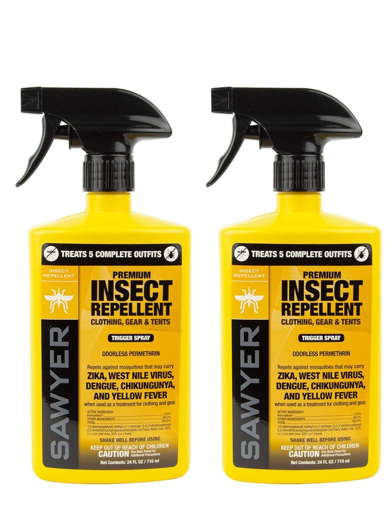 Sawyer Products بخاخ طارد للحشرات من شركة Sawyer Products SP6572، عبوة مزدوجة، 24 أونصة، أصفر  - Image 1
