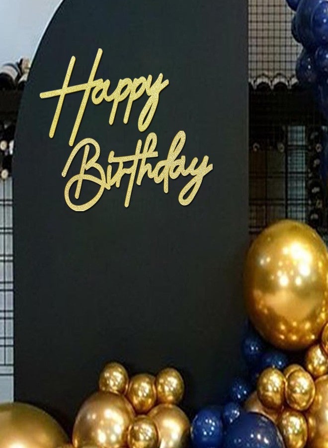 MASTRON Happy Birthday Sign for Backdrop - Glitter Felt Happy Birthday Letter Sign for Balloon Arch Birthday Party Balloon Arch Backdrop Decorations for Birthday Party Baby Shower - Gold - Image 1