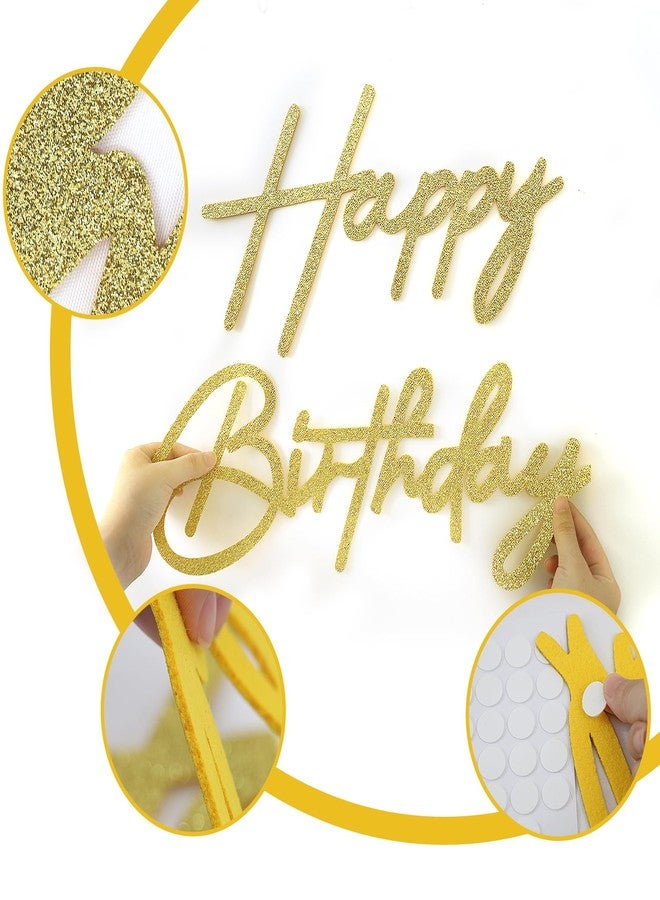 MASTRON Happy Birthday Sign for Backdrop - Glitter Felt Happy Birthday Letter Sign for Balloon Arch Birthday Party Balloon Arch Backdrop Decorations for Birthday Party Baby Shower - Gold - Image 4
