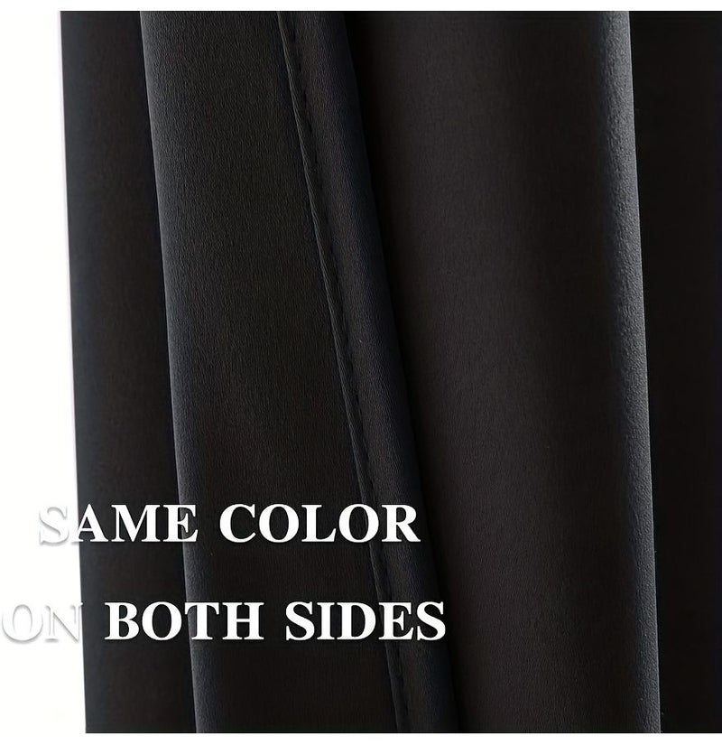 Black Short Blackout Curtain 25x24in Rod Pocket For Kitchen Bathroom Cabinet Camper RV - Image 3