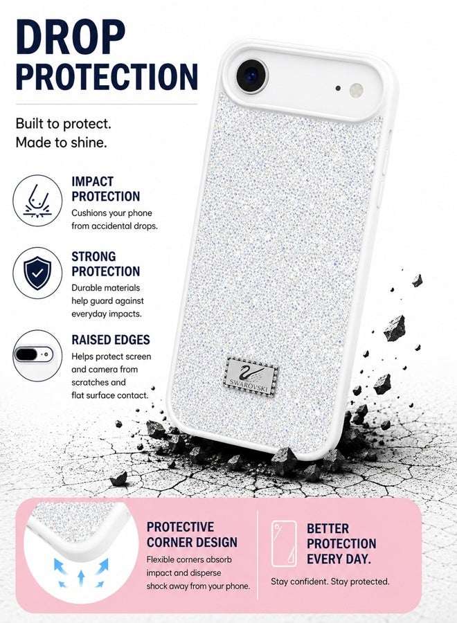 VR CREATIVE Luxury Sparkling Crystal Rhinestone Protective Phone Case Cover for Apple iPhone 17 Air – White - Image 4