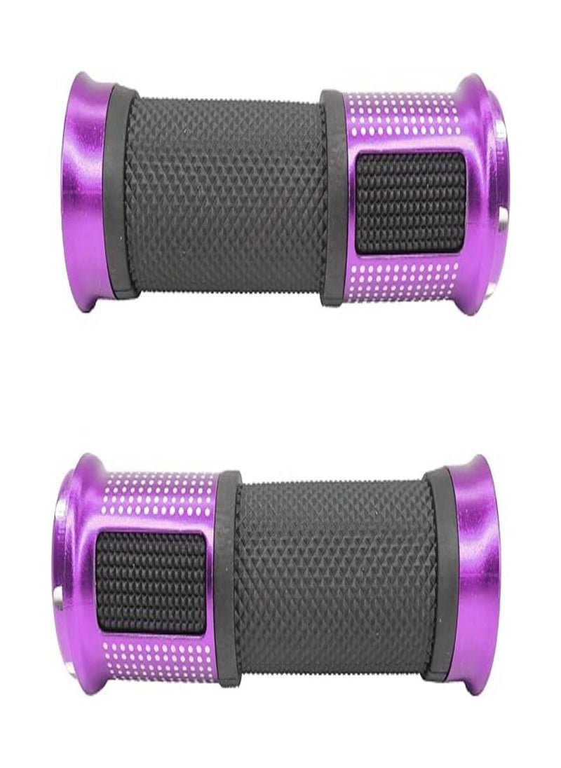 Generic HiSport Motorcycle Handlebar Grips Universal 7/8" 22mm Aluminum Soft Rubber Anti-Slip Diamond Decoration Handle Bars for Bike Motorcycle Scoote(Purple)  - Image 2