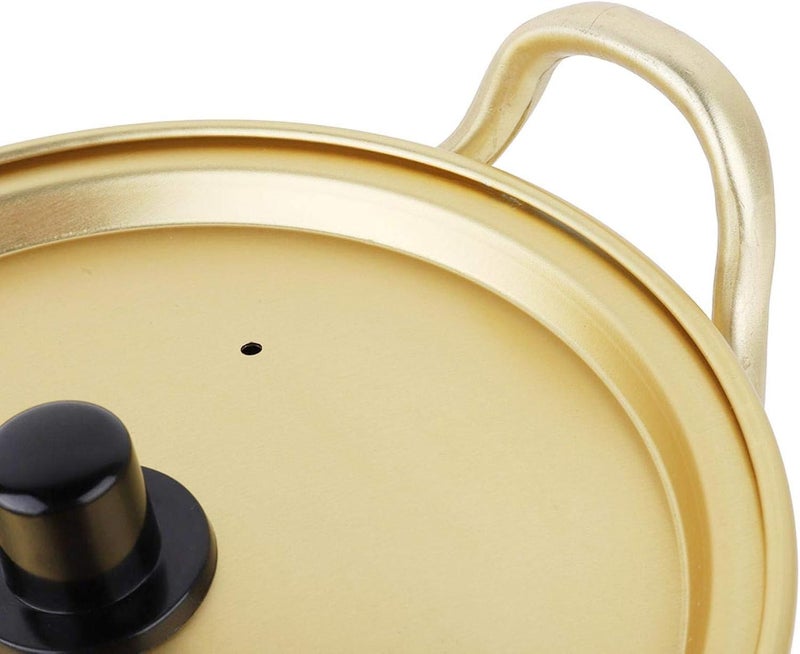 klarako Aluminum Ramen Pot with Lid,Saucepan Korean Hot Pot Ramen Noodle Cooker Pot Soup Pot Stockpot Small Sauce Pot for Cooking(6.3 Inch) - Image 5