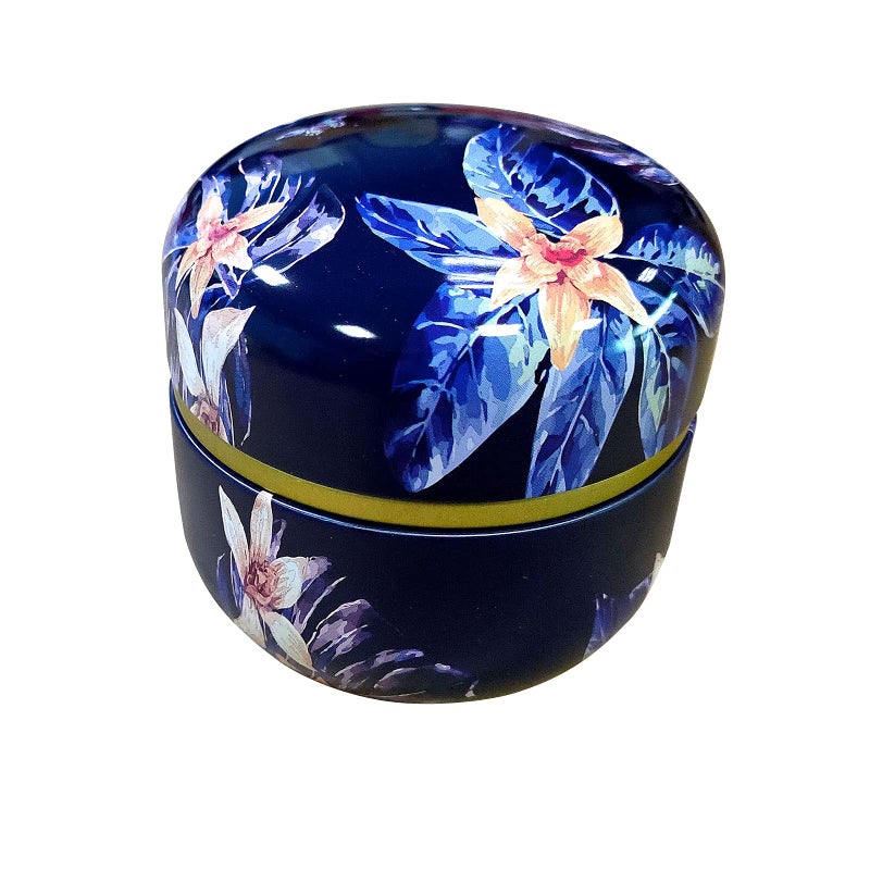 Topwon علبة بودرة توب وون 3.15 بوصة مع إسفنجة، خالية من BPA، حاوية إسفنجية ناعمة، بودرة جافة فضفاضة لجسم الأطفال والنساء، للاستخدام في السفر والمنزل، زهرة زرقاء - Image 1