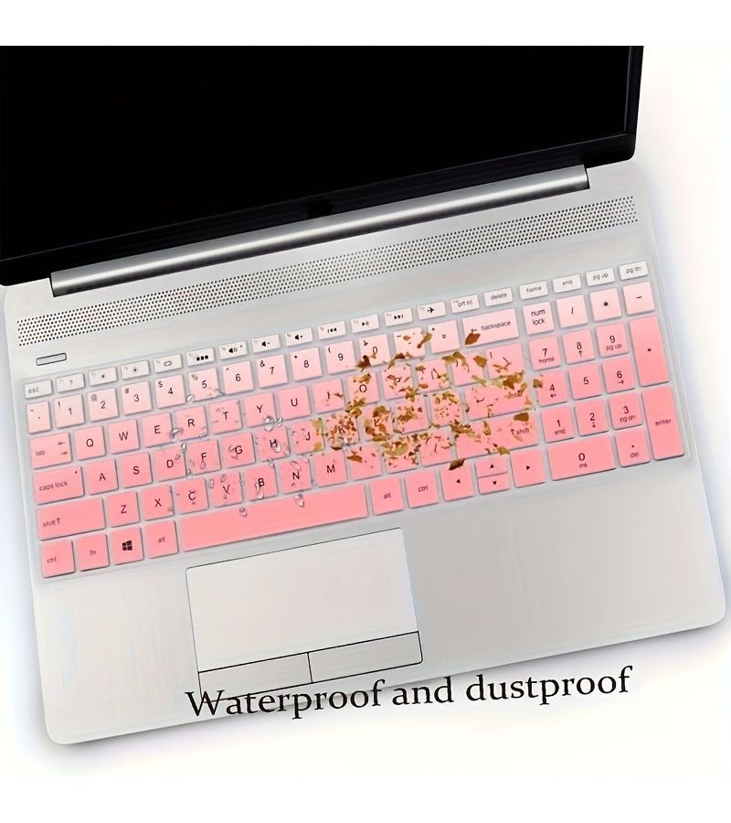 Light Pink Waterproof Dustproof Silicone Keyboard Cover for HP 17 Laptop - Image 1