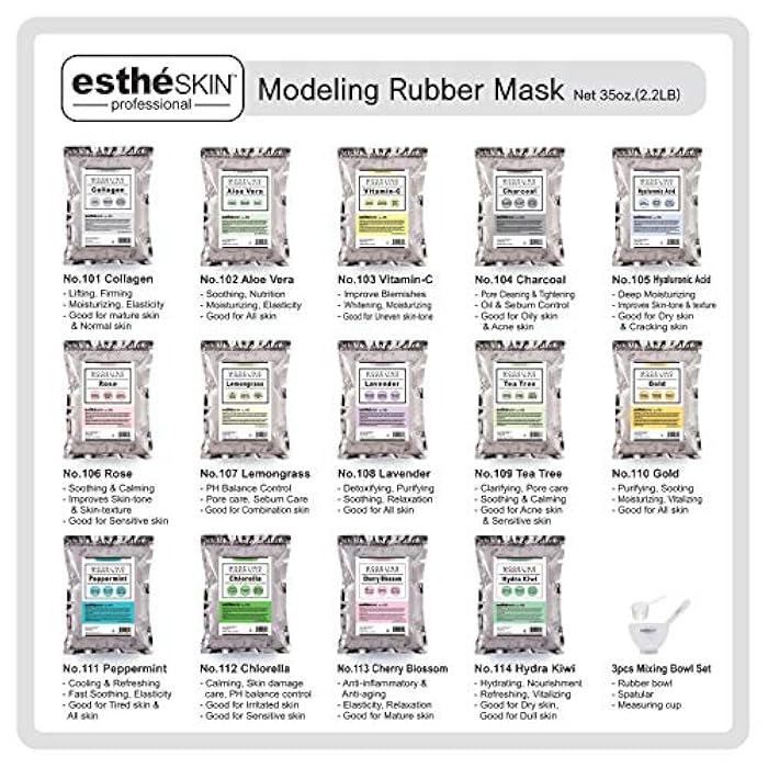 estheskin (2 pack) estheSKIN No.104 Charcoal Modeling Mask Powder for Professional Facial Treatment, 35 Oz. - Image 3