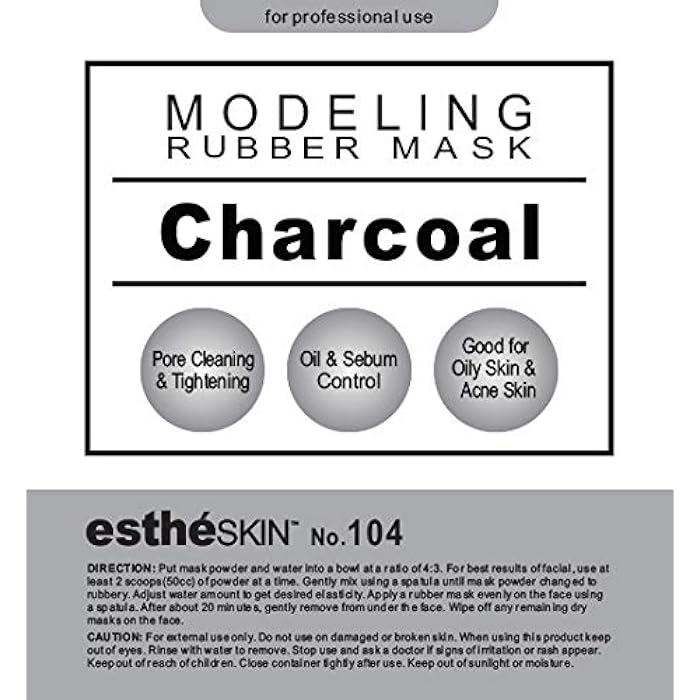 estheskin (2 pack) estheSKIN No.104 Charcoal Modeling Mask Powder for Professional Facial Treatment, 35 Oz. - Image 2