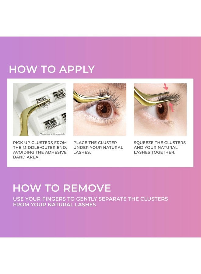 Impress Press False Eyelashes, Lash Clusters, Falsies, Elegant Volume', 12Mm-14Mm, Includes 12 Pieces Of Pre-Bonded Lashes, Contact Lens Friendly, Easy To Apply, Reusable Strip Lashes - Image 3