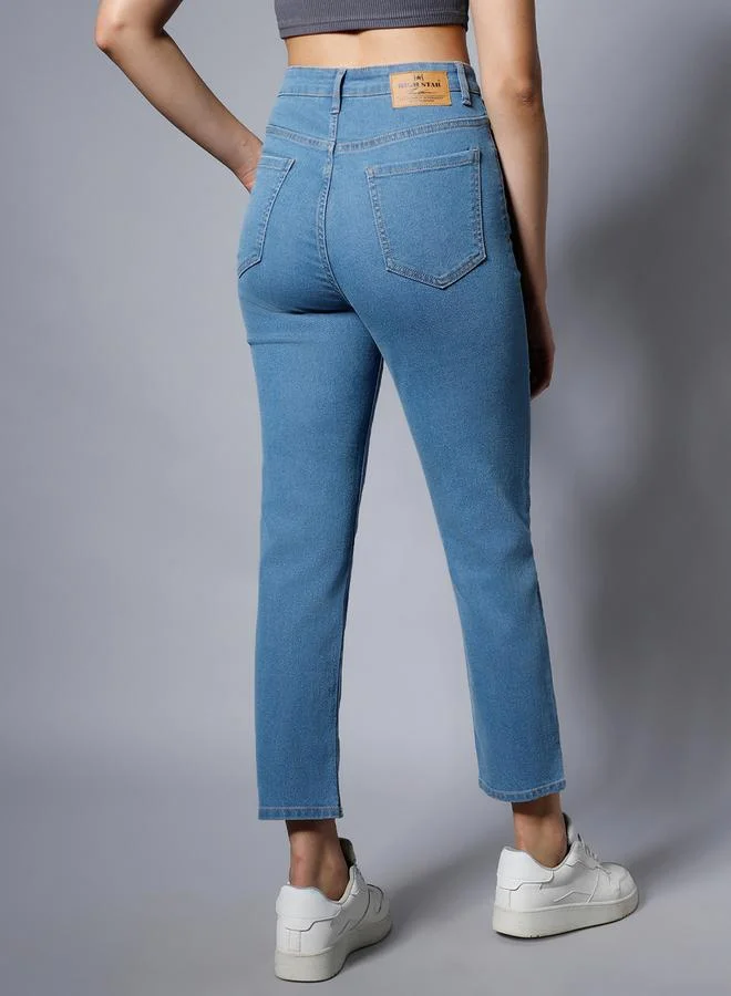 HIGH STAR HIGH STAR Mid Rise Regular Fit Cropped Jeans