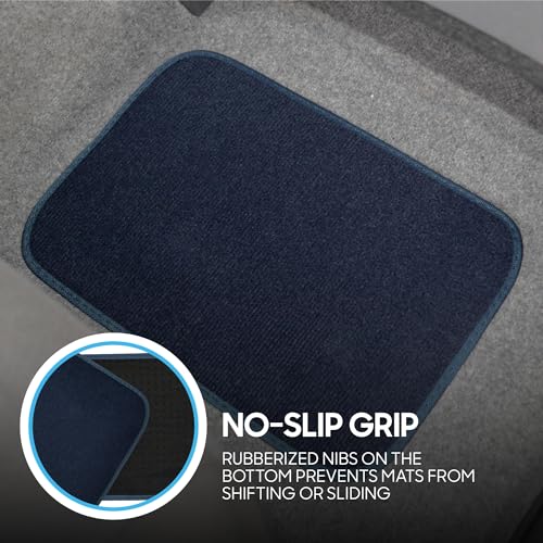 BDK Premium Carpet Blue Floor Mats for Cars - Universal Fit Interior 4-Piece Car Mats Full Set with Vinyl Heel Pad Protector - Cute Car Accessories Interior Floor Covers for SUVs & Trucks - Image 5