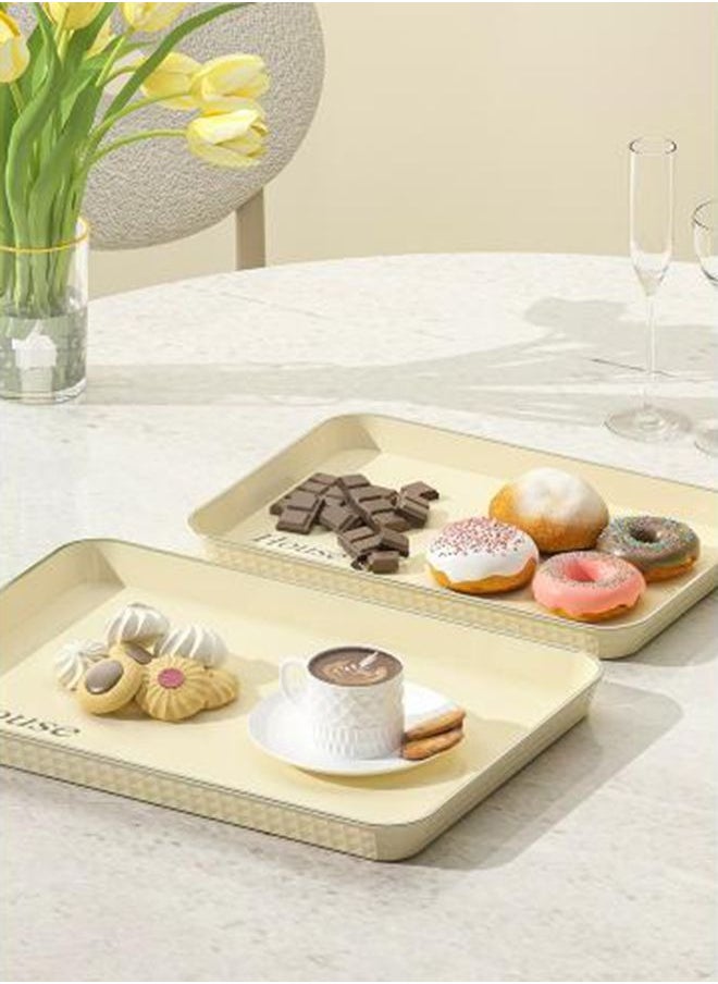 HOOPZOZA 3pcs Serving Tray Plastic Coffee Table Tray Decorative Tray Food Tray  for Serving Food Veggie Snack Fruit Cookies  Dessert Party Food Desserts in Kitchen or Pantry  - Image 2