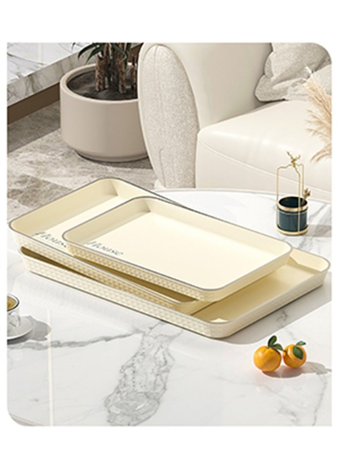 HOOPZOZA 3pcs Serving Tray Plastic Coffee Table Tray Decorative Tray Food Tray  for Serving Food Veggie Snack Fruit Cookies  Dessert Party Food Desserts in Kitchen or Pantry  - Image 5