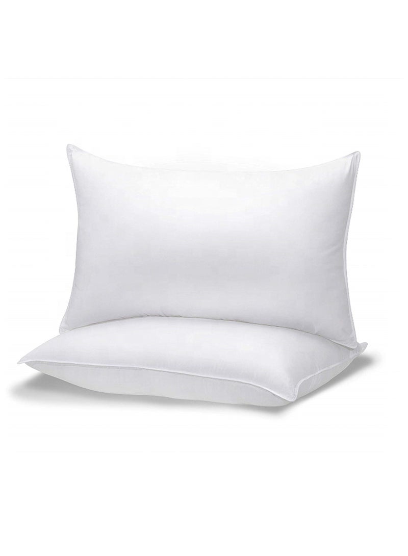 لايف ستايل 2 عدد مخده فندقية فاخرة   ذات ملمس ناعم من الألياف الدقيقة - حشوة الفيبر وغطاء قطني 100% - Image 1