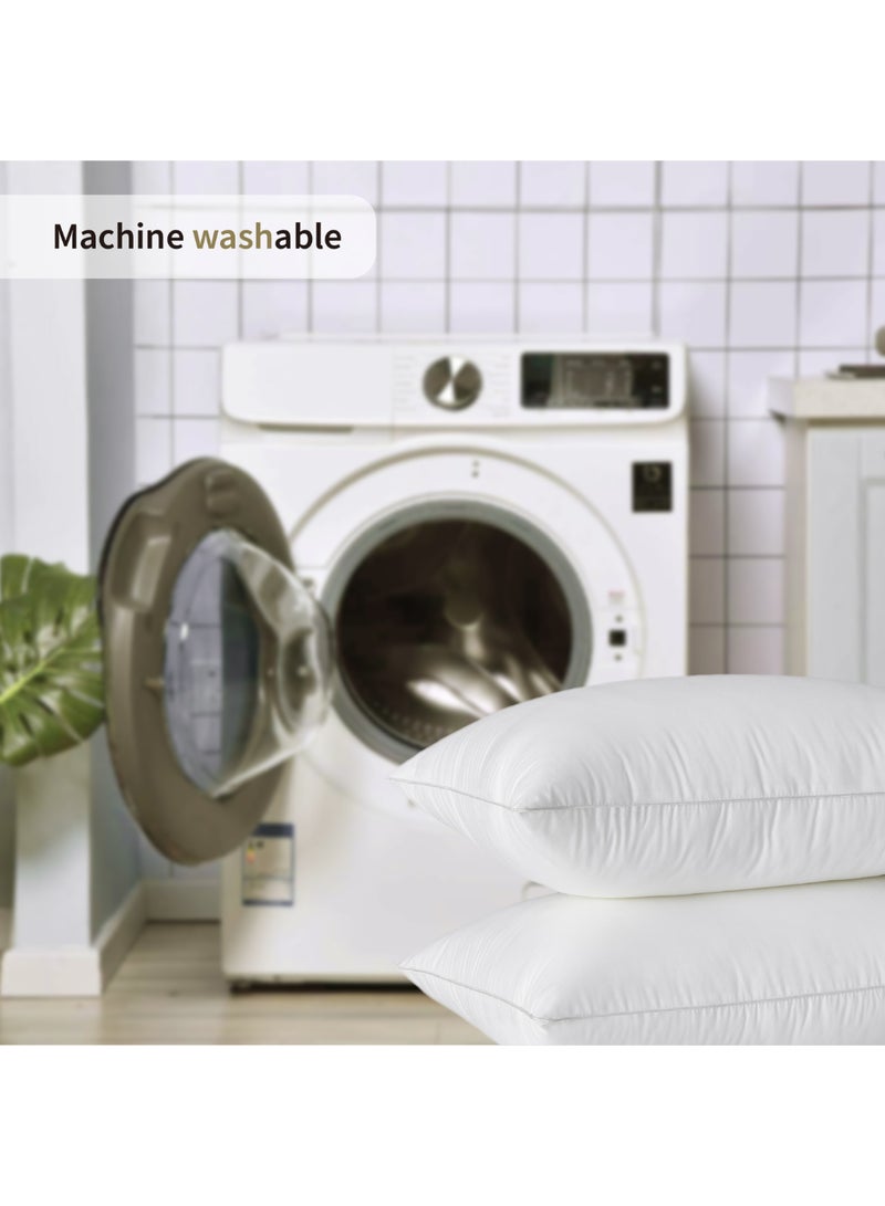 لايف ستايل 2 عدد مخده فندقية فاخرة   ذات ملمس ناعم من الألياف الدقيقة - حشوة الفيبر وغطاء قطني 100% - Image 5