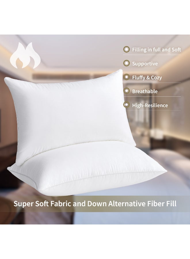 لايف ستايل 2 عدد مخده فندقية فاخرة   ذات ملمس ناعم من الألياف الدقيقة - حشوة الفيبر وغطاء قطني 100% - Image 4