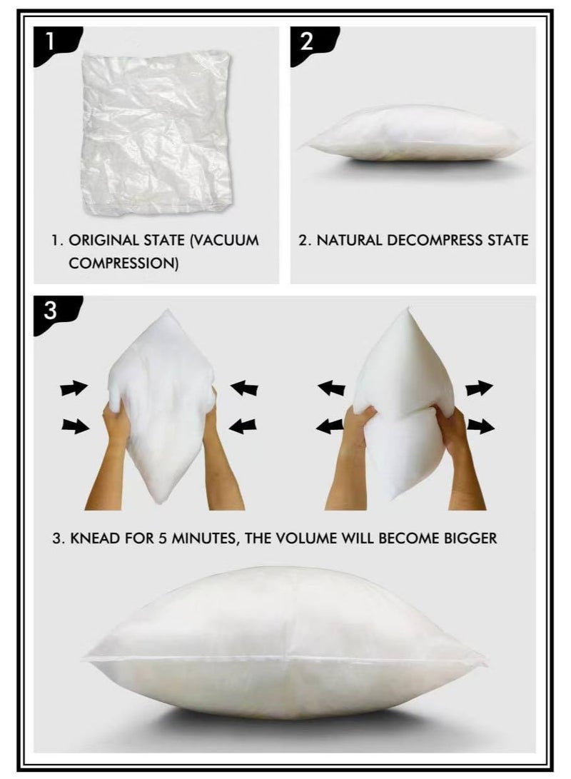 لايف ستايل 2 عدد مخده فندقية فاخرة   ذات ملمس ناعم من الألياف الدقيقة - حشوة الفيبر وغطاء قطني 100% - Image 2