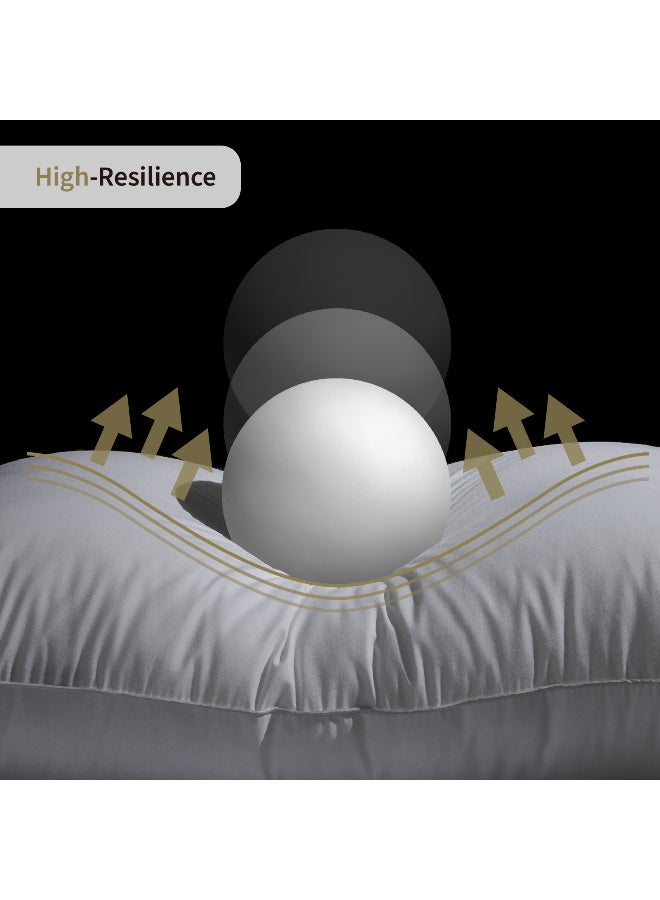 لايف ستايل 2 عدد مخده فندقية فاخرة   ذات ملمس ناعم من الألياف الدقيقة - حشوة الفيبر وغطاء قطني 100% - Image 3