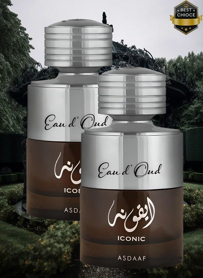 أصداف 2 قطع عطر ايكونيك او دي عود 100 مل - Image 1