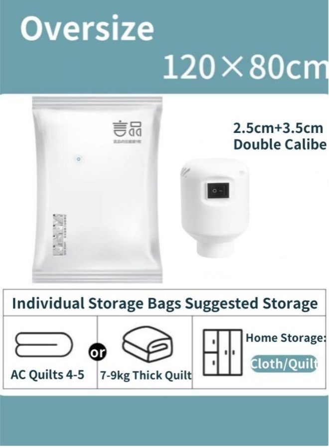 5Pcs Vacuum Storage Bags, 120 x 80cm Space Saver Bags Reusable Vacuum Seal Bags Vacuum Sealed Compression Bags with Electric Pump,Valve, Zip Sealed, for Clothes, Mattress, Blanket, Duvets, Pillows, Comforters, Quilt, Travel - Image 2